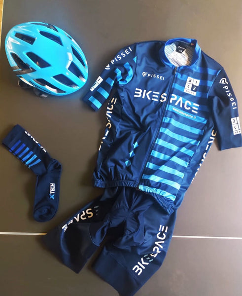 BIKESPACE Salopette Ciclismo Blu- PISSEI 2021