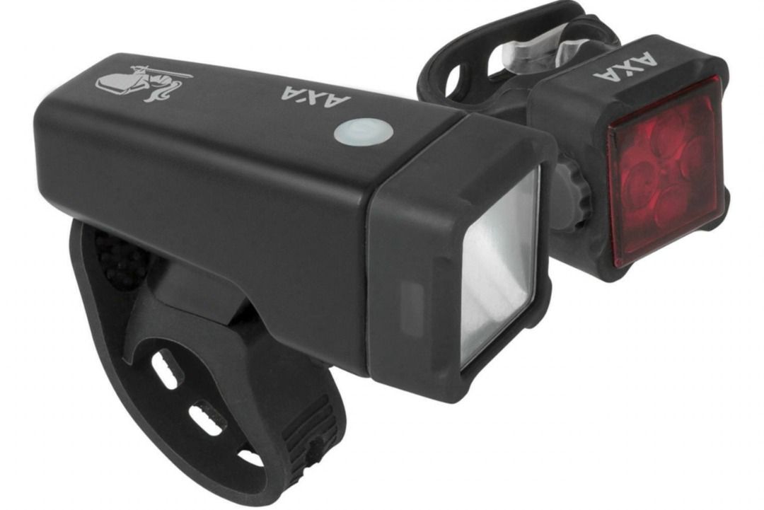 AXA Luce Kit Niteline T4-R - Kit Anteriore 1 Led Principale e Posteriore con 4 Led, Ricarica USB